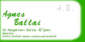 agnes ballai business card